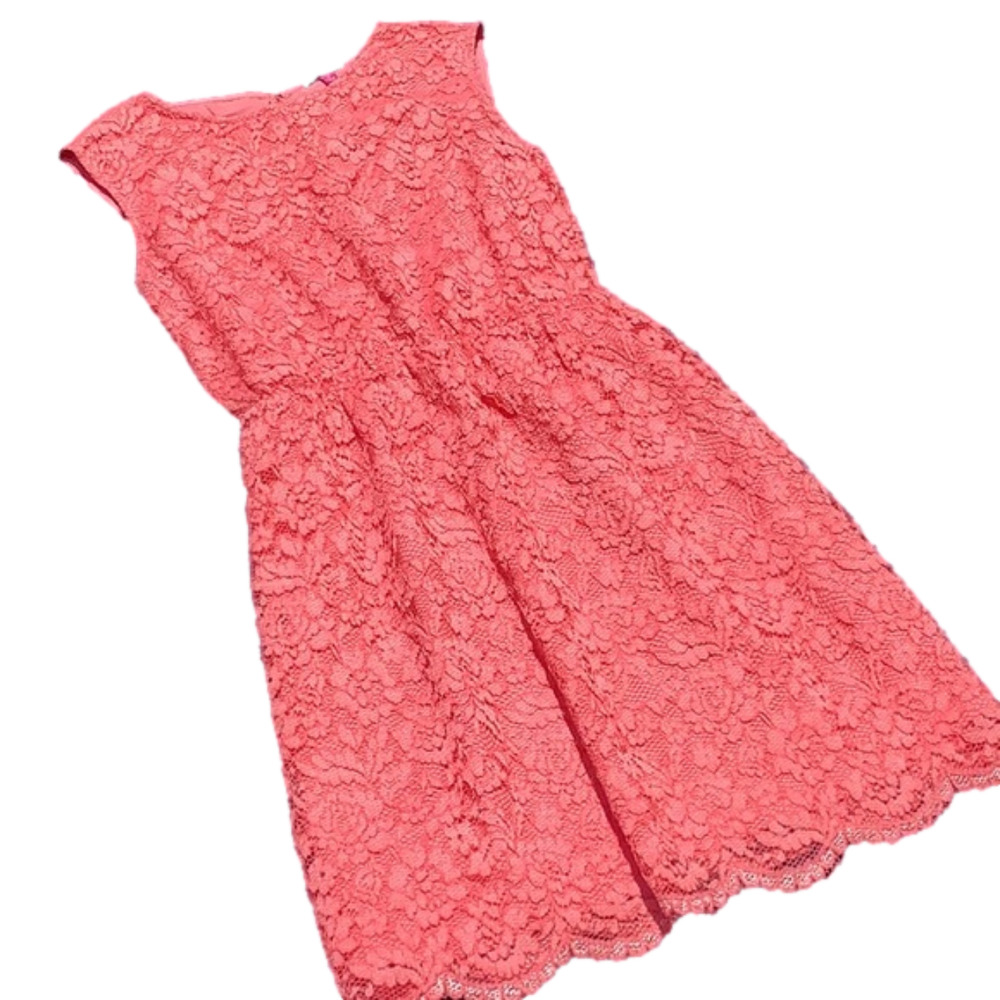 Vince Camuto Sleeveless Melon Colored  A-line Lace Dress Sz S
